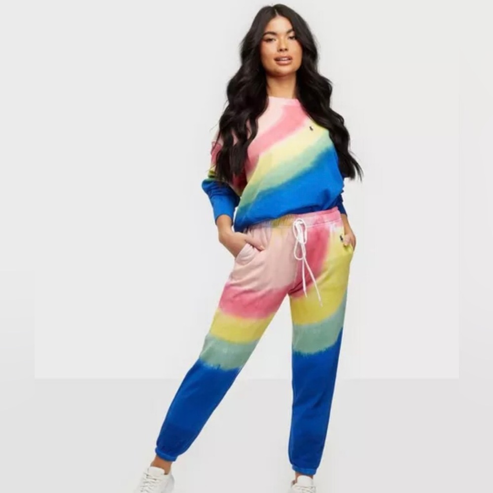 Polo Ralph Lauren Tie Dye Sweatshirt Terry Jogger Sweatpants Set
